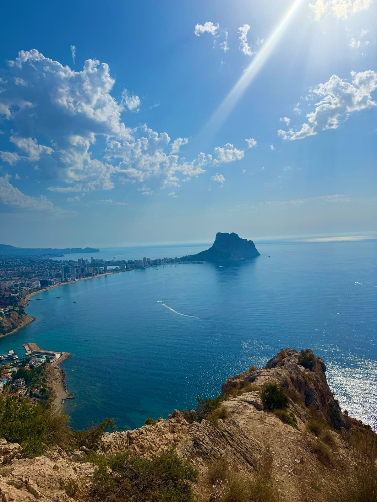 The Peñón de Ifach rising above the beaches and marina of Calpe on the Costa Blanca