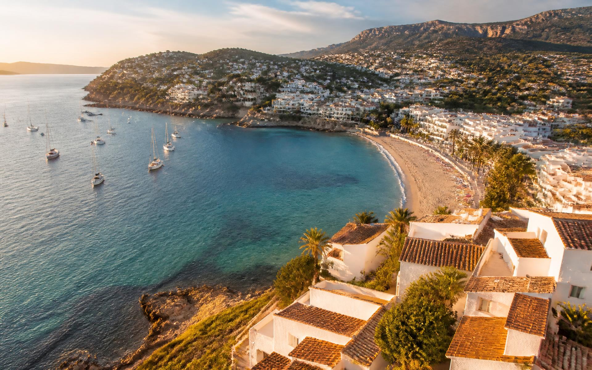 A white Costa Blanca village above the Mediterranean